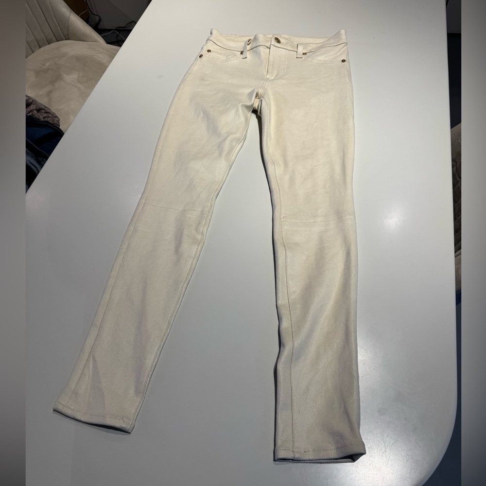 7 For All Mankind Off-White Slim Pants